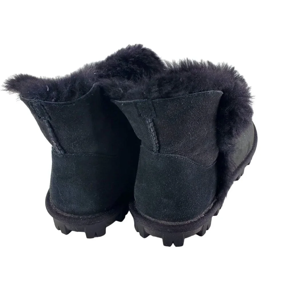 Kirkland 8 Real Fur Short Boots Womens Shearling Suede Shoe Winter Snow Outdoor